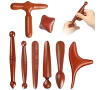 Gykutix 8-Piece Wooden Trigger Point Massage Tool Set | Compact Massage Sticks for Feet, Neck, Shoulders, Back, Arms & Legs | Ideal for Home & Travel Use