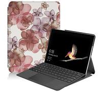 Gylint Case for Surface Go 4 2023 /Go 3 2021 /Go 2 2020 /Surface Go 2018, Slim Fit Leather Smart Case Cover with Pencel Holder for Microsoft Surface Go Flower