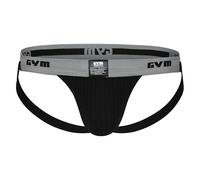 Gym 1" Waistband Swim/Run Jockstrap, Black, Large