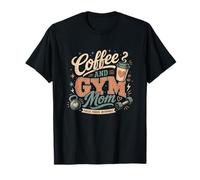 Gym and Coffee Mom, Workout Exercise Retro Vintage Graphic T-Shirt