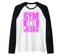 Gym and Jesus Christian Trainer Grace God Athlete Lifting Raglan Baseball Tee