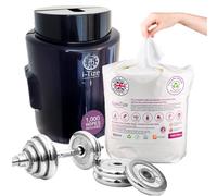 Gym Antibacterial Wipes Dispenser, Plus Our Alcohol Free, Antiviral Wipes, Advanced Barrier Technology, Made in the UK (1 Dispenser 1 Refill Black)