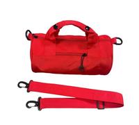 Gym Bag - 28x15cm Canvas Barrel Shape Carrier, Adjustable Shoulder Strap Design, Capacity Training Organizer | Female Adult Dancing Camping Yoga School Hiking Travel Overnight, Red, se beskrivning