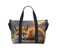 Gym Bag A Sleeping Fox Duffel Bag for Men Women Travel Overnight Bag with Shoe Compartment Workout Bags