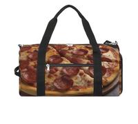 Gym Bag Animals And Woodland Duffel Bag for Men Women Overnight Bag with Shoe Compartment Workout Bags, 3D Pizza Pepperoni, One Size, Art Deco