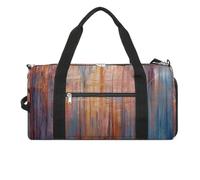 Gym Bag Blue And White Floral Pattern Duffel Bag for Men Women Overnight Bag with Shoe Compartment Workout Bags, Drawing Line Pattern, One Size, Art Deco