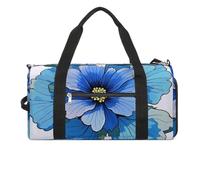 Gym Bag Blue Hibiscus Flower Printed Duffle Bag Yoga Bag Small Printed Gym Bag for Gym Travel Swimming