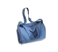 Gym Bag Canvas Zipper Travel Handbag Solid Large Capacity Simple Casual Shoulder Bag Soft Versatile Crossbody Bag(Blue)