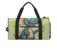Gym Bag Cartoon Milk Cow Duffel Bag for Men Women Overnight Bag with Shoe Compartment Workout Bags, Cartoon dinosaur, One Size, Art Deco