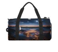 Gym Bag Christmas Santa Claus Duffel Bag for Men Women Overnight Bag with Shoe Compartment Workout Bags, cities night view, One Size, Art Deco
