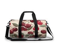 Gym Bag Christmas Tree And Deer Duffel Bag for Men Women Overnight Bag with Shoe Compartment Workout Bags, cherry pattern, 17.7in/9in/9in, Art Deco