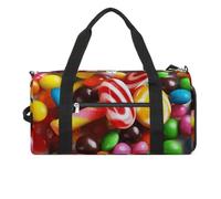 Gym Bag Colorful Cartoon Horses Duffel Bag for Men Women Overnight Bag with Shoe Compartment Workout Bags, Colorful Candy, One Size, Art Deco