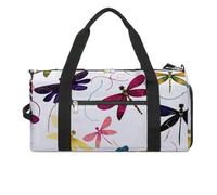 Gym Bag Colorful Cartoon Horses Duffel Bag for Men Women Overnight Bag with Shoe Compartment Workout Bags, Colorful Dragonfly, One Size, Art Deco