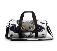 Gym Bag Colorful Dog Paw Print Duffel Bag for Men Women Overnight Bag with Shoe Compartment Workout Bags, Cute Bat, 17.7in/9in/9in, Art Deco