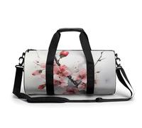 Gym Bag Cool Dolphin Duffel Bag for Men Women Overnight Bag with Shoe Compartment Workout Bags, Cherry Blossom Watercolor, 17.7in/9in/9in, Art Deco