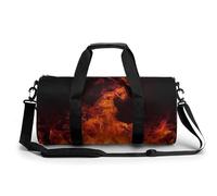 Gym Bag Cute Butterflies Duffel Bag for Men Women Overnight Bag with Shoe Compartment Workout Bags, Dancing Fire, 17.7in/9in/9in, Art Deco