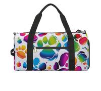 Gym Bag Cute Cartoon Sloth Duffel Bag for Men Women Overnight Bag with Shoe Compartment Workout Bags, Colorful Dog Paw Print, One Size, Art Deco