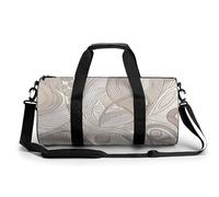 Gym Bag Dog Wearing Hat Duffel Bag for Men Women Overnight Bag with Shoe Compartment Workout Bags, Linear Texture Beige, 17.7in/9in/9in, Art Deco
