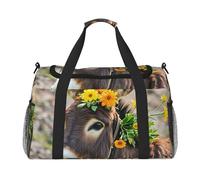 Gym Bag Donkey Animals Duffel Bag for Men Women Overnight Bag with Shoe Compartment Travel Workout Bags