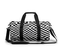 Gym Bag Duffle Bag for Men & Women Checkered Flag Print Personal Item Workout Bags Lightweight Carryon Gymbag for Travel,Sports,Fitness
