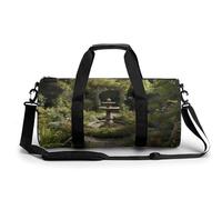 Gym Bag Dwarf with Blue Beard Duffel Bag for Men Women Overnight Bag with Shoe Compartment Workout Bags, There Are Many Plants, 17.7in/9in/9in, Art Deco