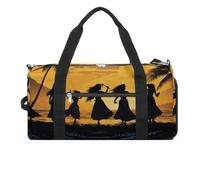 Gym Bag Five Silhouettes of Hawaiian Dance Printed Duffle Bag Yoga Bag Small Printed Gym Bag for Gym Travel Swimming
