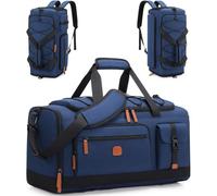 Gym Bag for Men and Women with Shoe & Laptop Compartment, 3-in-1 Sports Travel Duffel Bag Anti-Theft Weekender Carry-On Backpack for Airplane & Workout, Overnight Travel Bag,35L, Blue, M, Gym Sports