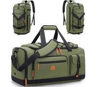 Gym Bag for Men and Women with Shoe & Laptop Compartment, 3-in-1 Sports Travel Duffel Bag Anti-Theft Weekender Carry-On Backpack for Airplane & Workout, Overnight Travel Bag,35L, Green, M, Gym Sports