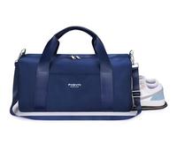 Gym Bag for Men,Pu Leather Handle,Dry Wet Separated with Shoe Compartment & Wet Pocket,Waterproof Duffle Bag for Travel Sports Fitness Workout Athletic (Navy Blue,19"-Medium)