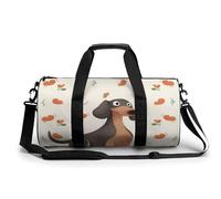 Gym Bag for Men Women Blue Peacock Duffel Bag Overnight Bag with Compartment Gym Sackpac, I Love My Dog Dachshunds, 17.7in/9in/9in