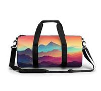 Gym Bag for Men Women Boat Map Duffel Bag Overnight Bag with Compartment Gym Sackpac, Color Mountain Gradient, 17.7in/9in/9in