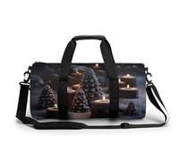 Gym Bag for Men Women Bohemian Elephant Pattern Duffel Bag Overnight Bag with Compartment Gym Sackpac, There Is Snow on the Candle, 17.7in/9in/9in