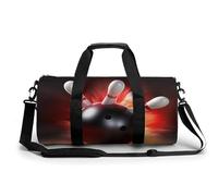 Gym Bag for Men & Women Bowling Ball Printed with Shoe & Wet Compartment - Duffle Bag for Travel, Sports, Fitness & Workout