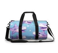 Gym Bag for Men Women,Cartoon Shark Pattern Printed Workout Bags,Small Travel Duffle Bags for Traveling Overnight Weekender Bag Personal Item Travel Bag Large Sport Bag, Cartoon Shark Pattern,