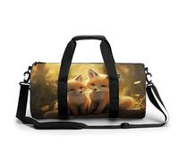 Gym Bag for Men Women Chicago Skyline Duffel Bag Overnight Bag with Compartment Gym Sackpac, Cute Foxes, 17.7in/9in/9in