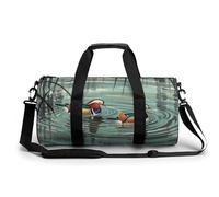 Gym Bag for Men Women Chinese Style Mandarin Ducks Duffel Bag Overnight Bag with Compartment Gym Sackpac, Chinese style mandarin ducks, 17.7in/9in/9in