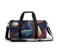 Gym Bag for Men Women Colorful Waves Duffel Bag Overnight Bag with Compartment Gym Sackpac, Dinosaurs and Stars, 17.7in/9in/9in