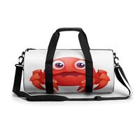 Gym Bag for Men Women Cool Eagle Duffel Bag Overnight Bag with Compartment Gym Sackpac, Cute red crab, 17.7in/9in/9in