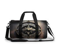 Gym Bag for Men Women Cool Eagle Duffel Bag Overnight Bag with Compartment Gym Sackpac, Magical Design Norse Runes Compass, 17.7in/9in/9in