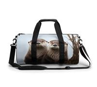 Gym Bag for Men & Women Cute Otter Printed with Shoe & Wet Compartment - Duffle Bag for Travel, Sports, Fitness & Workout