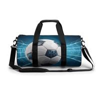 Gym Bag for Men Women Cute Snowboard Snowman Duffel Bag Overnight Bag with Compartment Gym Sackpac, Soccer Sports Ball, 17.7in/9in/9in