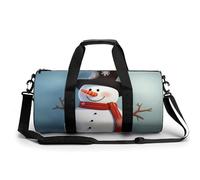 Gym Bag for Men & Women Cute Snowman Printed with Shoe & Wet Compartment - Duffle Bag for Travel, Sports, Fitness & Workout