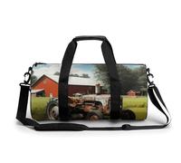 Gym Bag for Men Women Funny Raccoon Basketball Duffel Bag Overnight Bag with Compartment Gym Sackpac, Company Farm Tractor, 17.7in/9in/9in