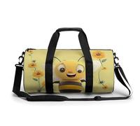 Gym Bag for Men & Women Happy Bee Printed with Shoe & Wet Compartment - Duffle Bag for Travel, Sports, Fitness & Workout