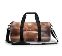 Gym Bag for Men Women,Hearts Drawn on Coffee Printed Workout Bags,Small Travel Duffle Bags for Traveling Overnight Weekender Bag Personal Item Travel Bag Large Sport Bag, Hearts Drawn on Coffee,