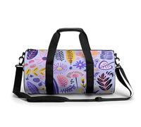 Gym Bag for Men Women Hunting Flying Wild Ducks Duffel Bag Overnight Bag with Compartment Gym Sackpac, Soft Purple Pattern, 17.7in/9in/9in
