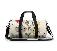 Gym Bag for Men Women Hunting Flying Wild Ducks Duffel Bag Overnight Bag with Compartment Gym Sackpac, Draw Two Cats, 17.7in/9in/9in