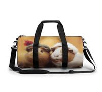 Gym Bag for Men Women Kiwi Slice Duffel Bag Overnight Bag with Compartment Gym Sackpac, Cute guinea pigs, 17.7in/9in/9in