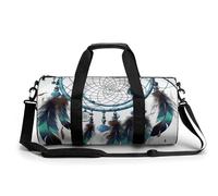 Gym Bag for Men Women Kiwi Slice Duffel Bag Overnight Bag with Compartment Gym Sackpac, Native American Dream Catcher, 17.7in/9in/9in