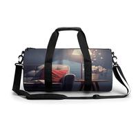 Gym Bag for Men Women Little Bell with Bow Duffel Bag Overnight Bag with Compartment Gym Sackpac, Living Room Floor Plan, 17.7in/9in/9in